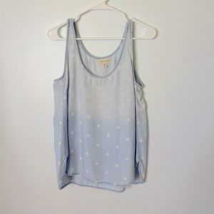 Anthropologie Polka Dot Chambray Tank